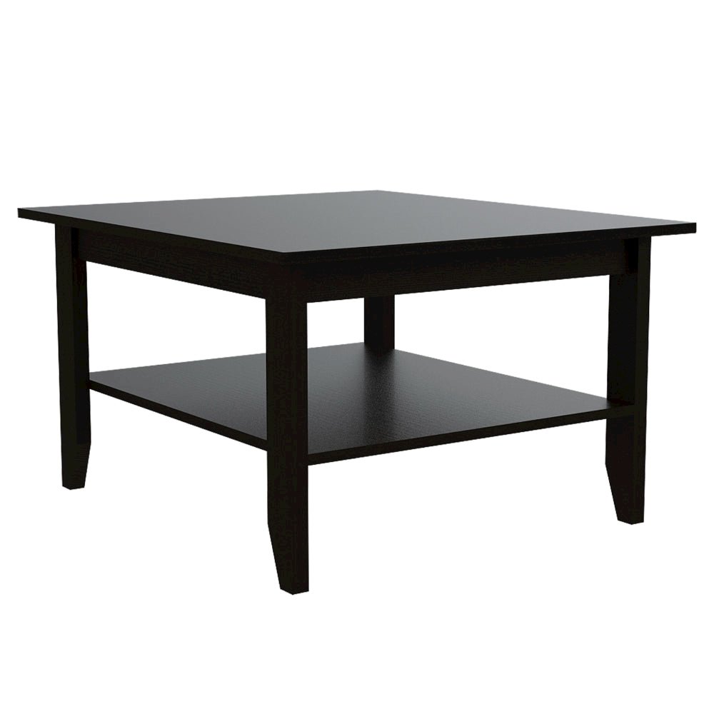 4-Shelf 2-piece Living Room Set, Coffee Table and Bar Cabinet Black and Espresso. Picture 2