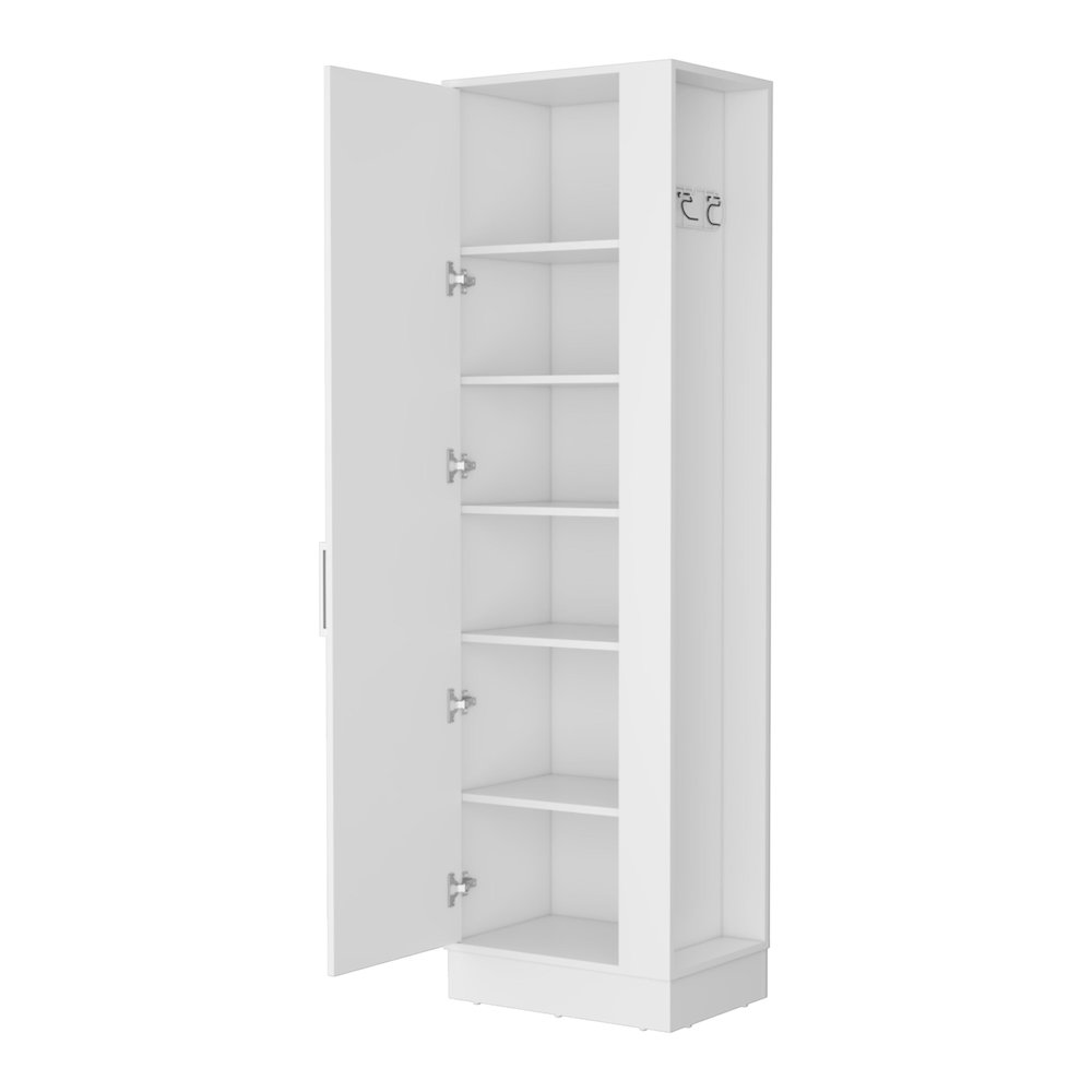 2-Door 6-Shelf Tall Storage Cabinet White. Picture 2