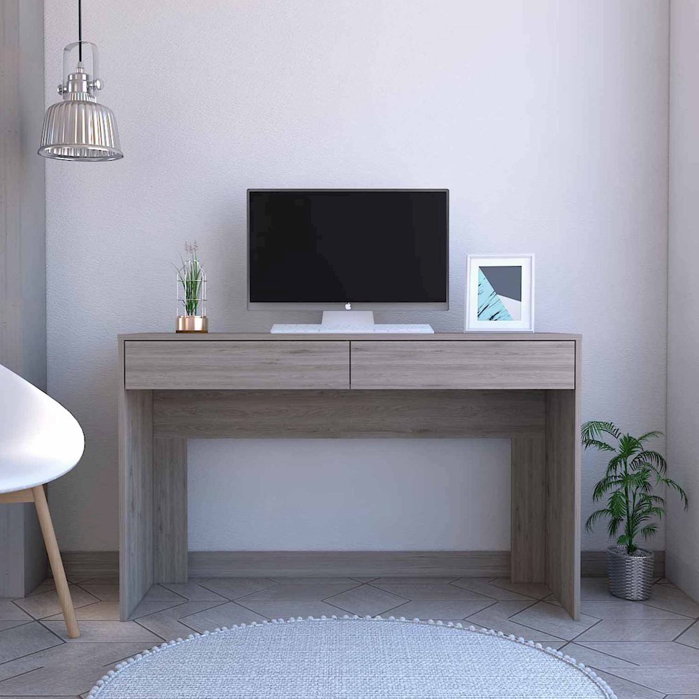 2-Drawer Writing Desk Light Gray. Picture 4