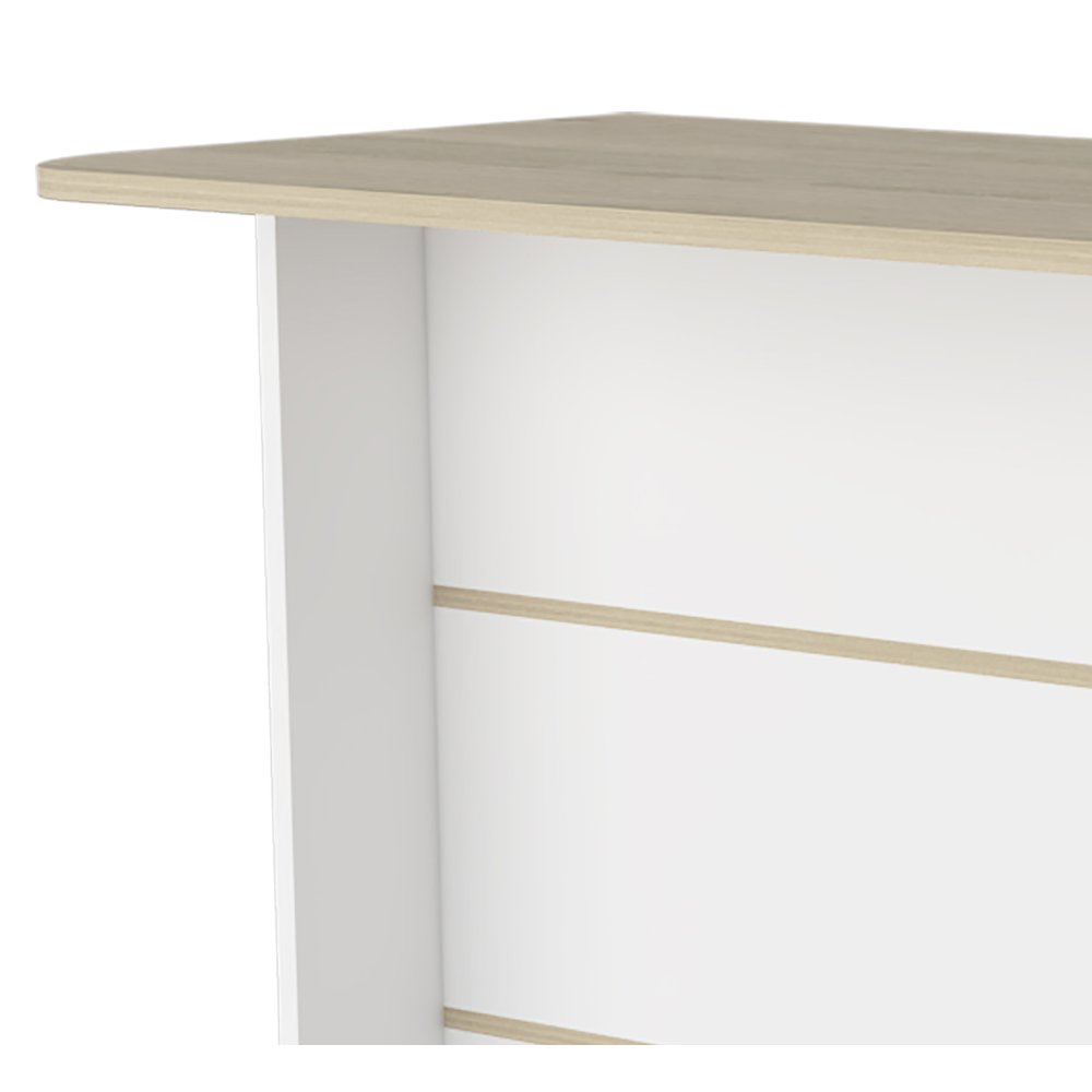 3-Tier Shelf Kitchen Island White and Light Pine. Picture 3