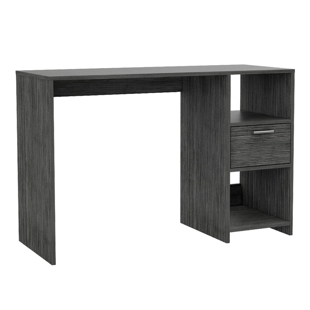 2-Shelf 1-Drawer Writing Desk Smokey Oak. Picture 2