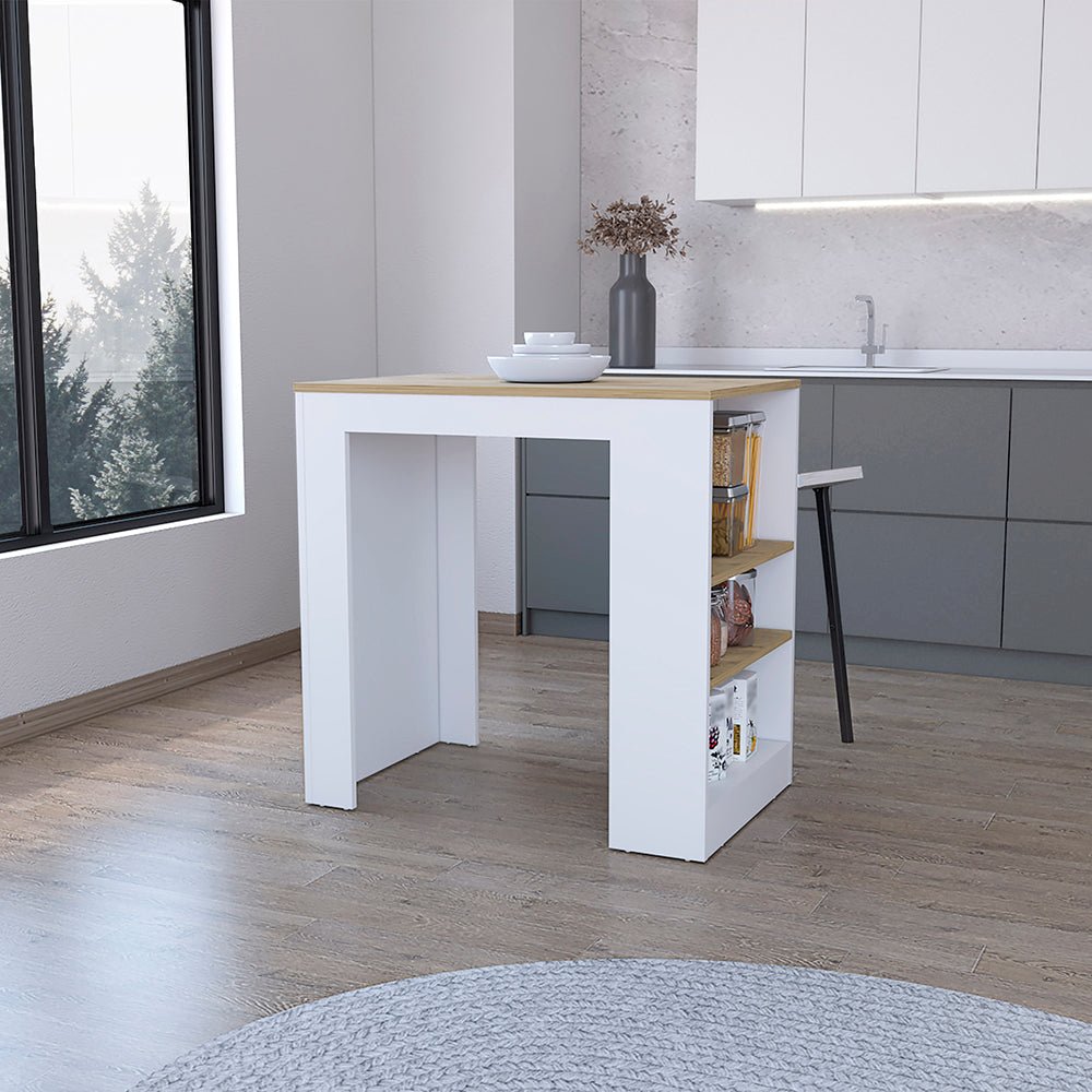 Kitchen Island with Storage Base in Black and Ibiza Marble. Picture 4