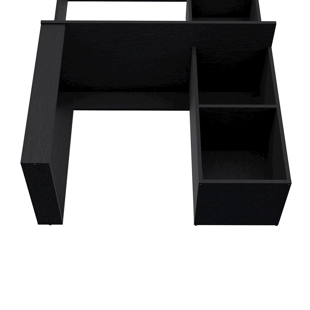 Computer Desk with Hutch and Storage Shelves Black. Picture 6