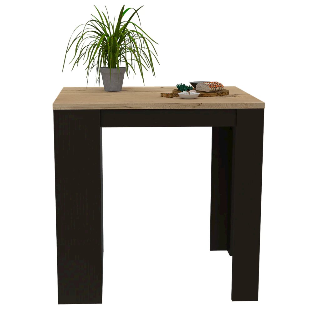 3-Drawer Kitchen Island Black Wengue and Pine. Picture 2
