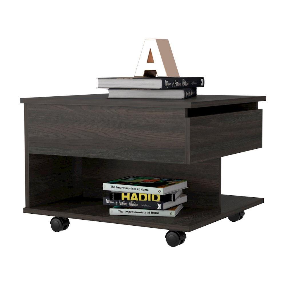 2-Drawer 1-Shelf Side Table White. Picture 5