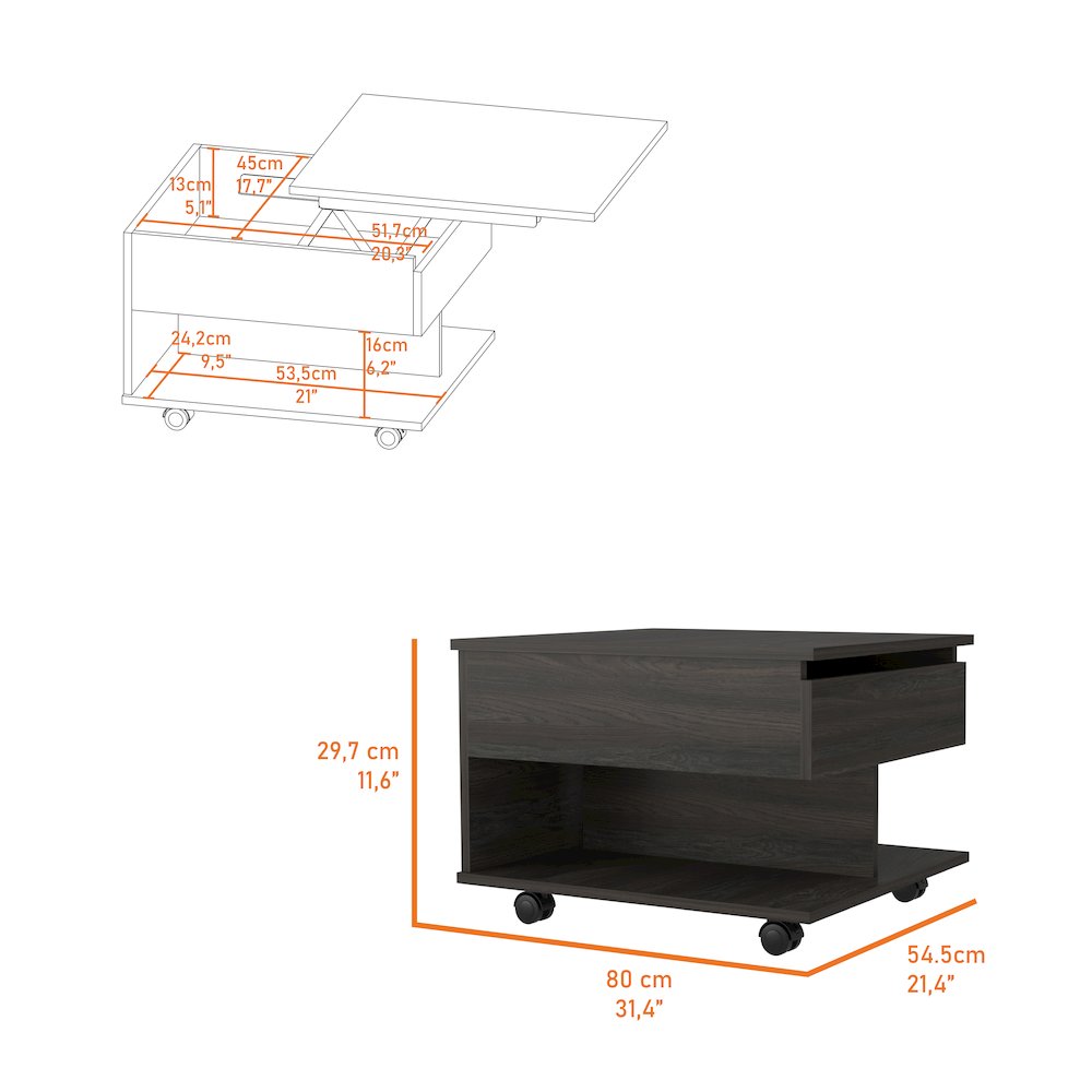 2-Drawer 1-Shelf Side Table White. Picture 3