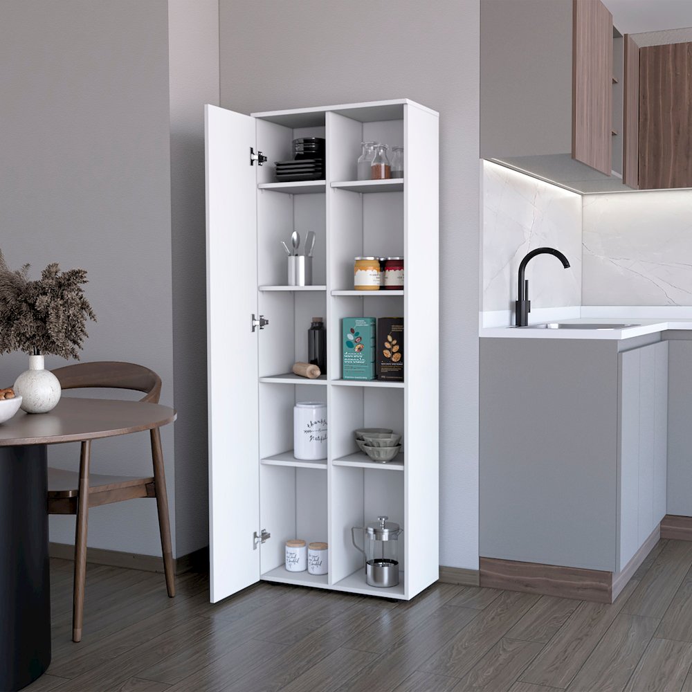 White 1-Door Multistorage Kitchen Pantry. Picture 5