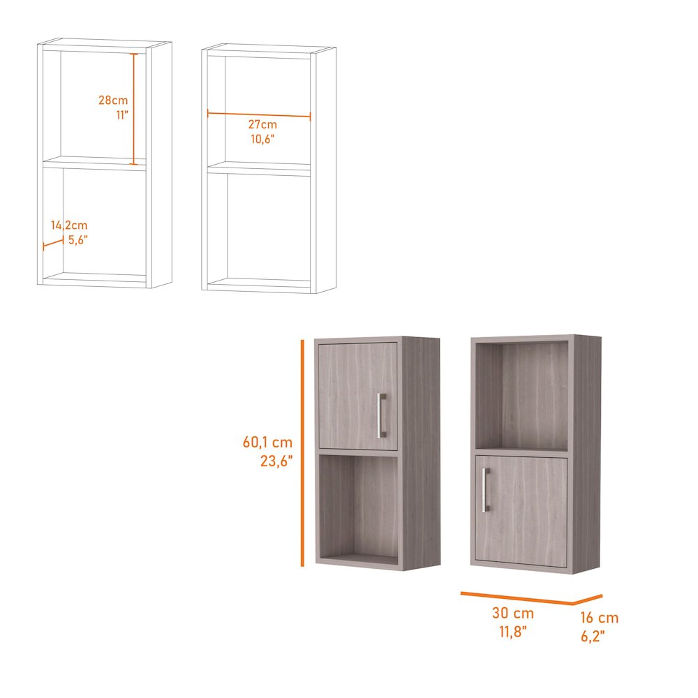 White Oak 2 Bathroom Medicine Cabinets with Open Shelf. Picture 6