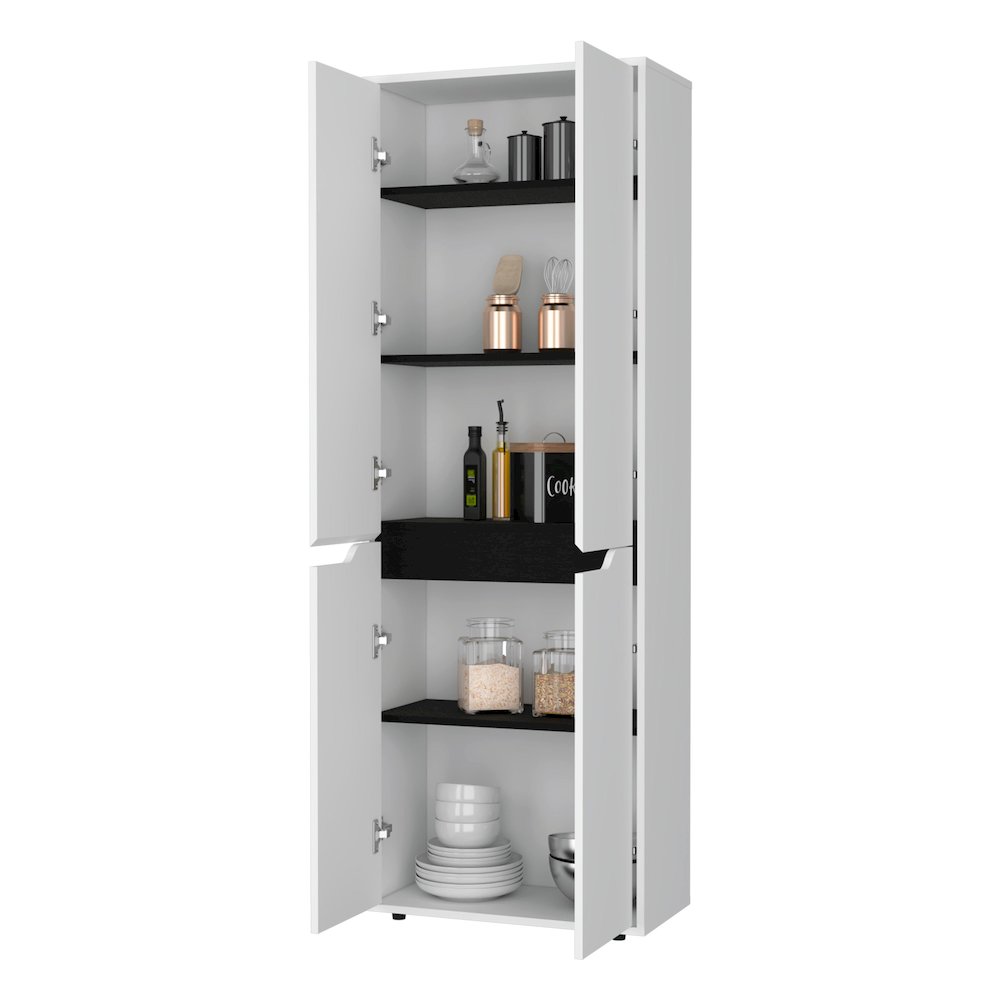 White 5-Shelf Kitchen Pantry. Picture 3