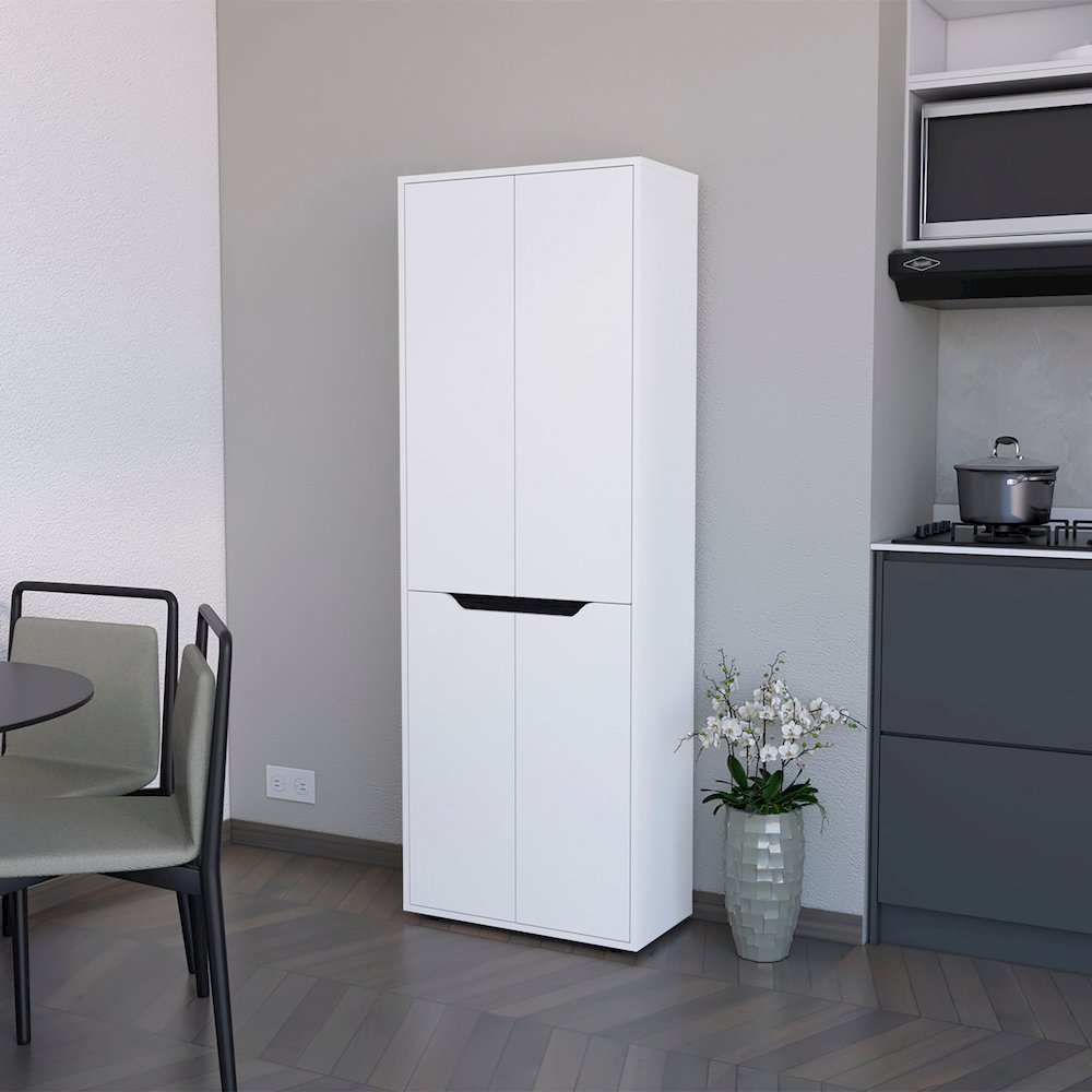 White 5-Shelf Kitchen Pantry. Picture 4