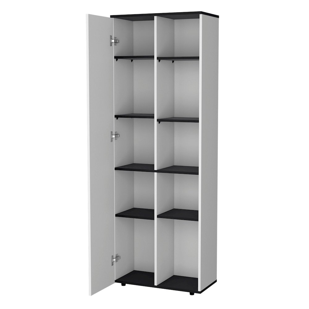 White and Black 1-Door Multistorage Kitchen Pantry. Picture 2
