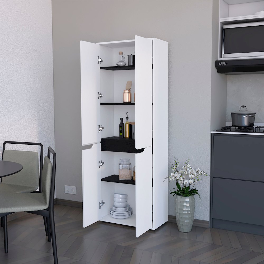 White 5-Shelf Kitchen Pantry. Picture 5