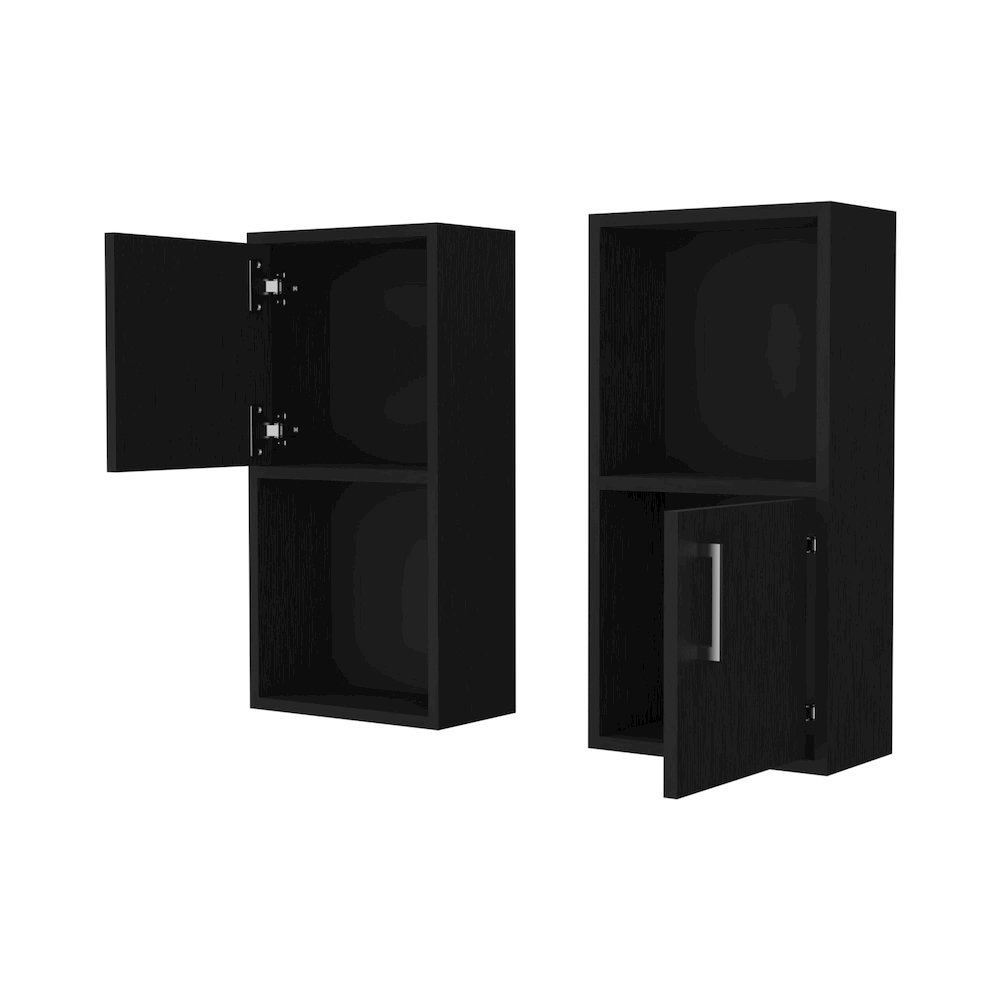 Black 2 Bathroom Medicine Cabinets with Open Shelf. Picture 3