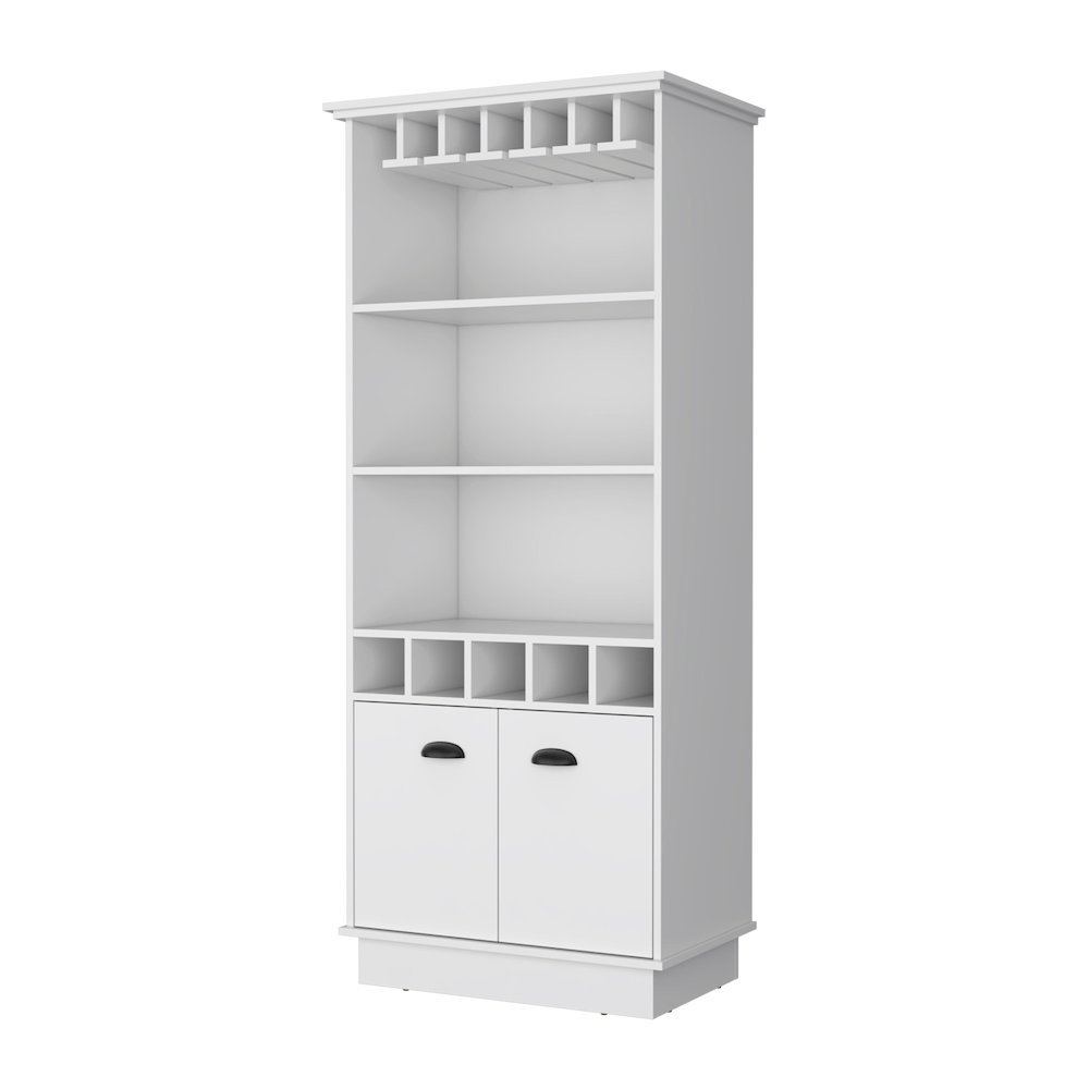 White Glassware Rack Bar Cabinet. Picture 1