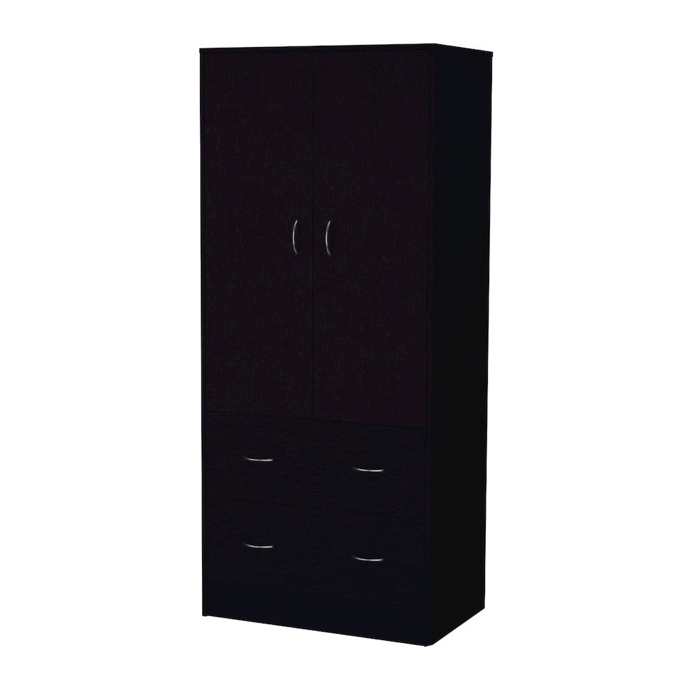 Black 2-Drawer Wardrobe. Picture 1