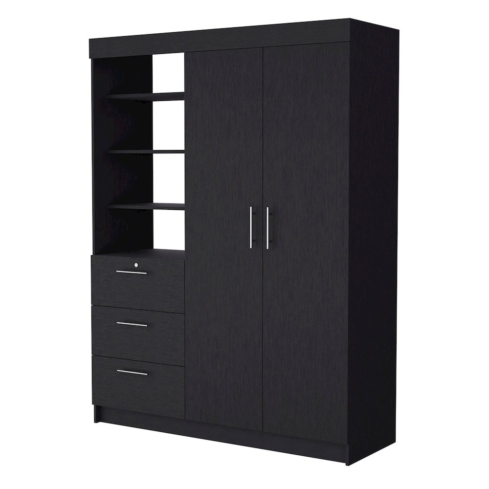 3-Drawer Armoire Black. Picture 5