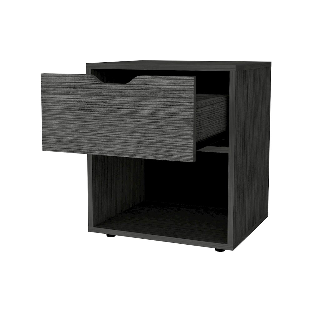 Light Gray Elegant Drawer Nightstand. Picture 2