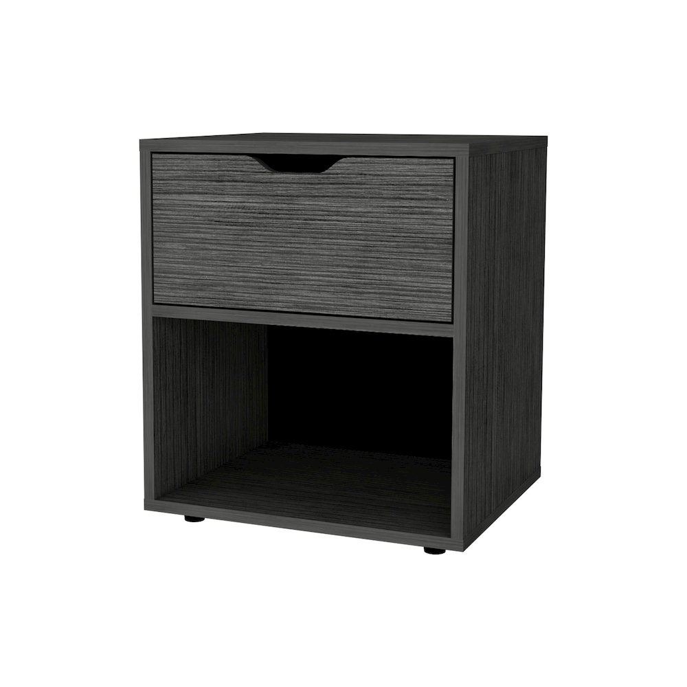 Light Gray Elegant Drawer Nightstand. Picture 1
