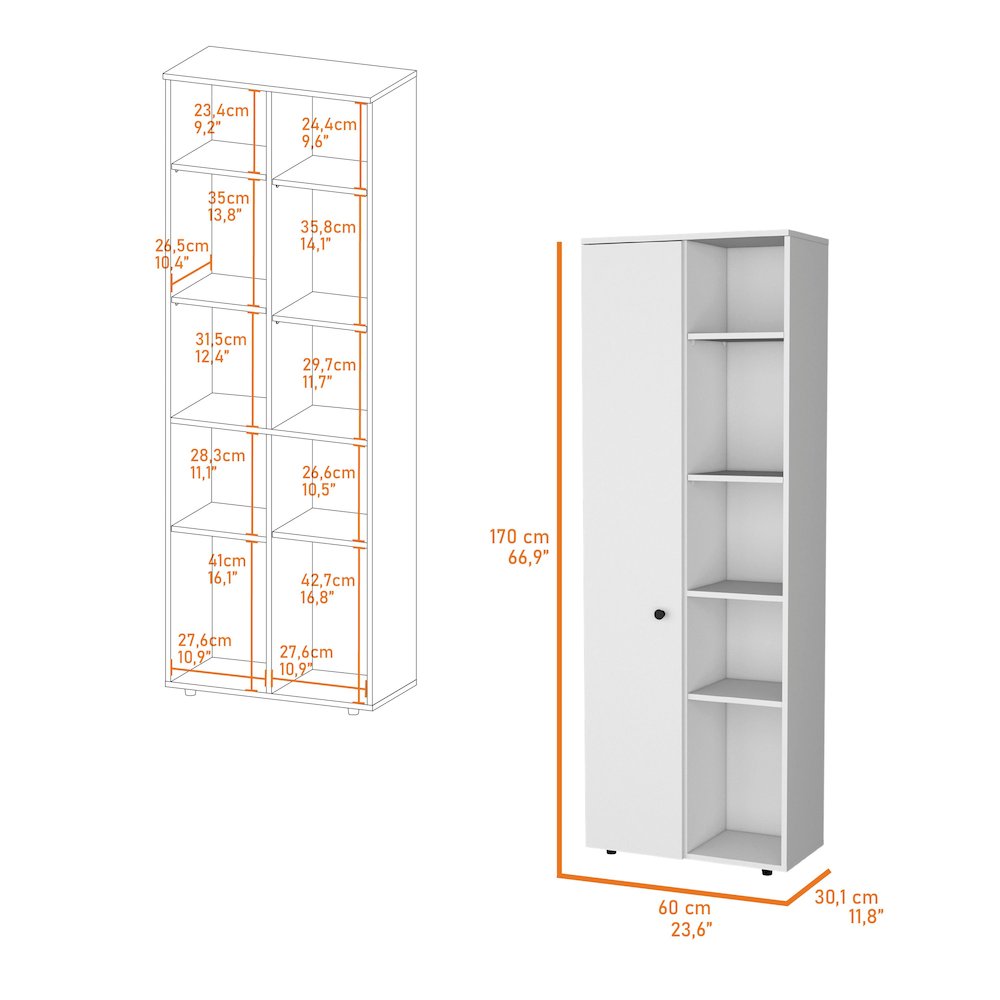 White 1-Door Multistorage Kitchen Pantry. Picture 6
