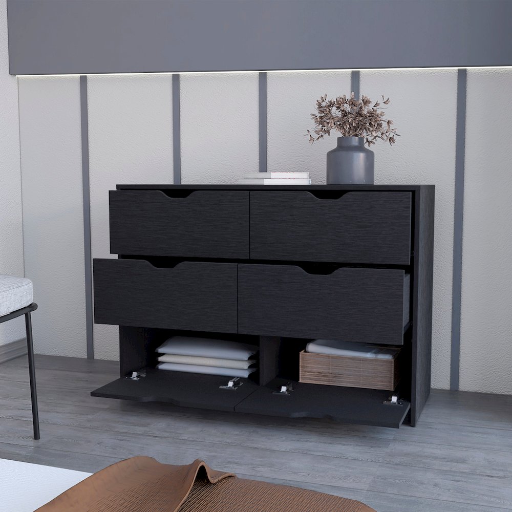 Black 4-Drawer Dresser. Picture 5