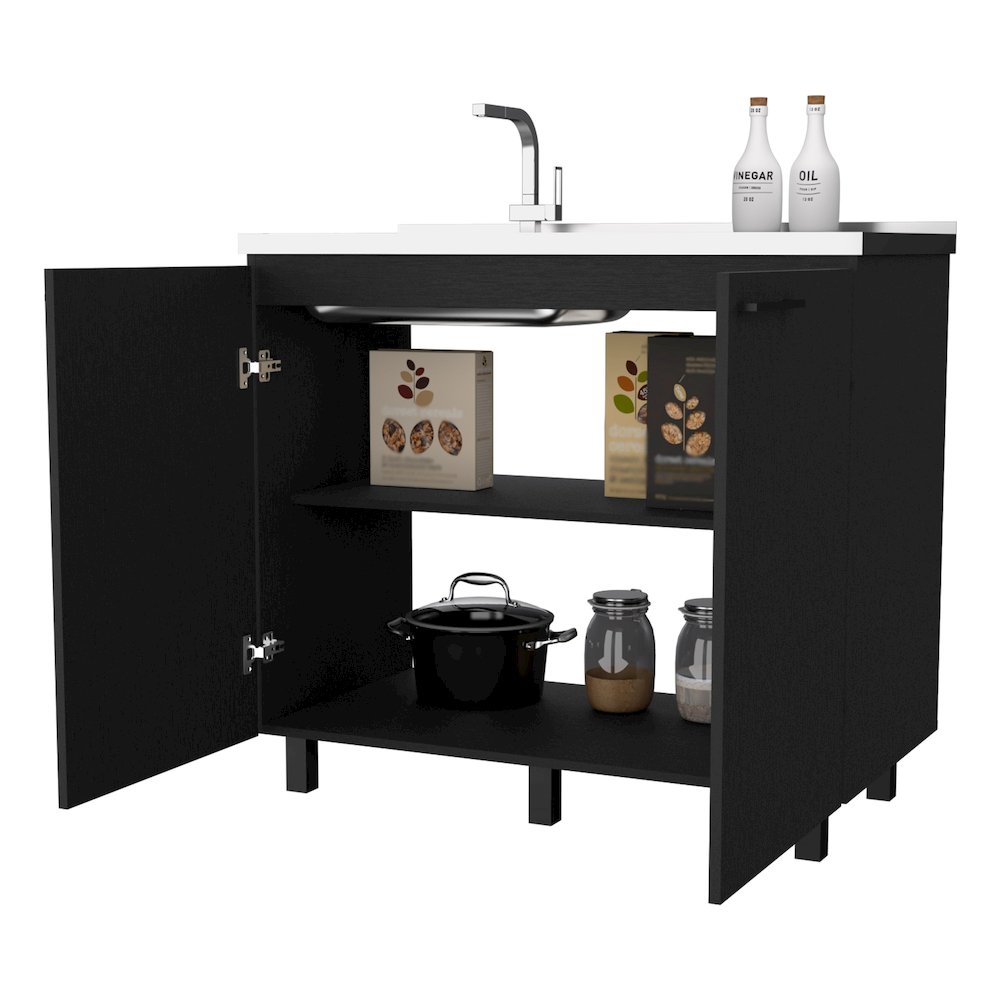 Black 2 Utility Sink and Cabinet. Picture 3