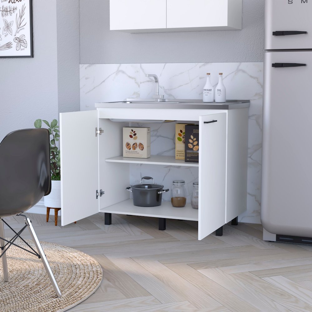 White 2 Utility Sink and Cabinet. Picture 5