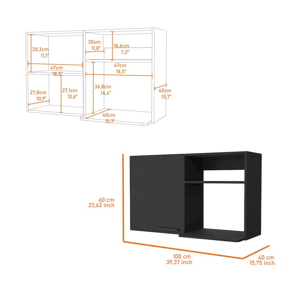 Black 2 Wall Cabinet. Picture 6