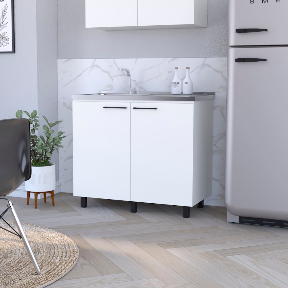 White 2 Utility Sink and Cabinet. Picture 4