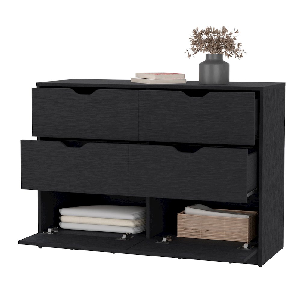 Black 4-Drawer Dresser. Picture 3