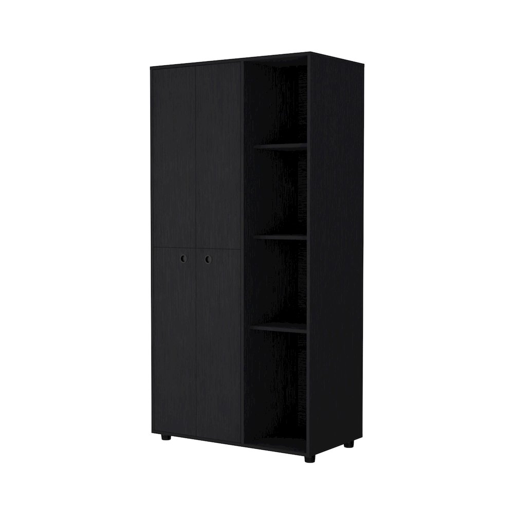 1-Drawer Armoire Closet Black. Picture 5
