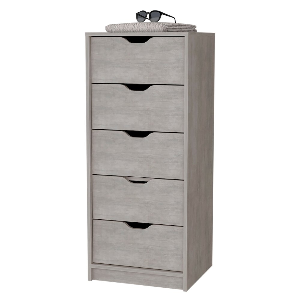 Concrete Gray 5 Narrow Drawer Dresser. Picture 2