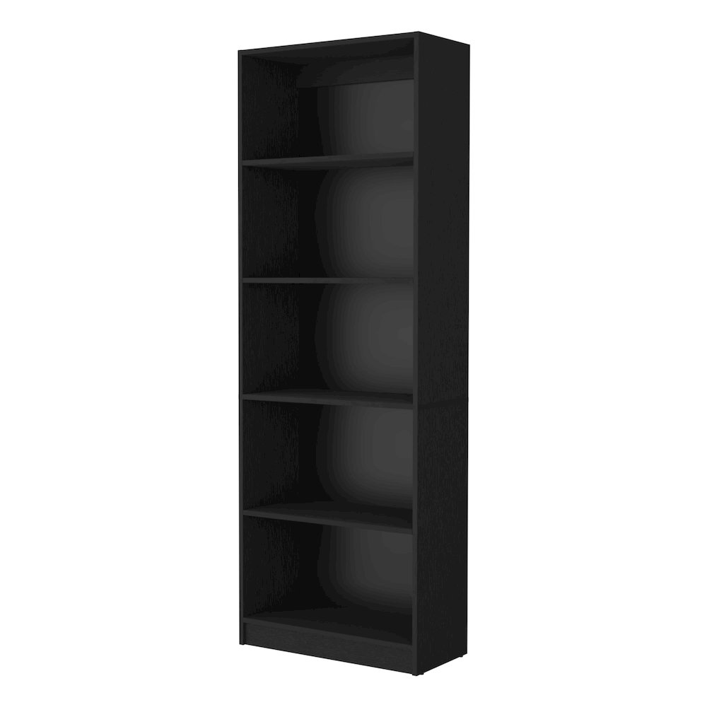 Black 5-Shelf Bookcase. Picture 1