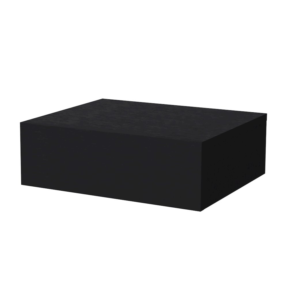 Black Wall-Mounted Floating Nightstand. Picture 1