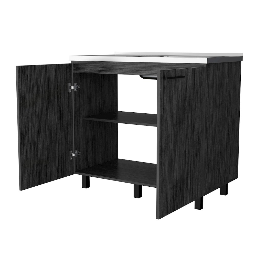Smokey Oak Utility Sink and Cabinet. Picture 3