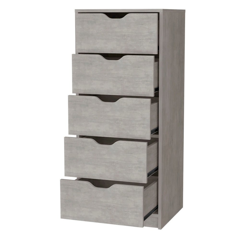 Concrete Gray 5 Narrow Drawer Dresser. Picture 3