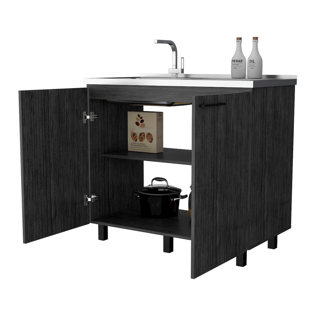 Smokey Oak Utility Sink and Cabinet. Picture 6
