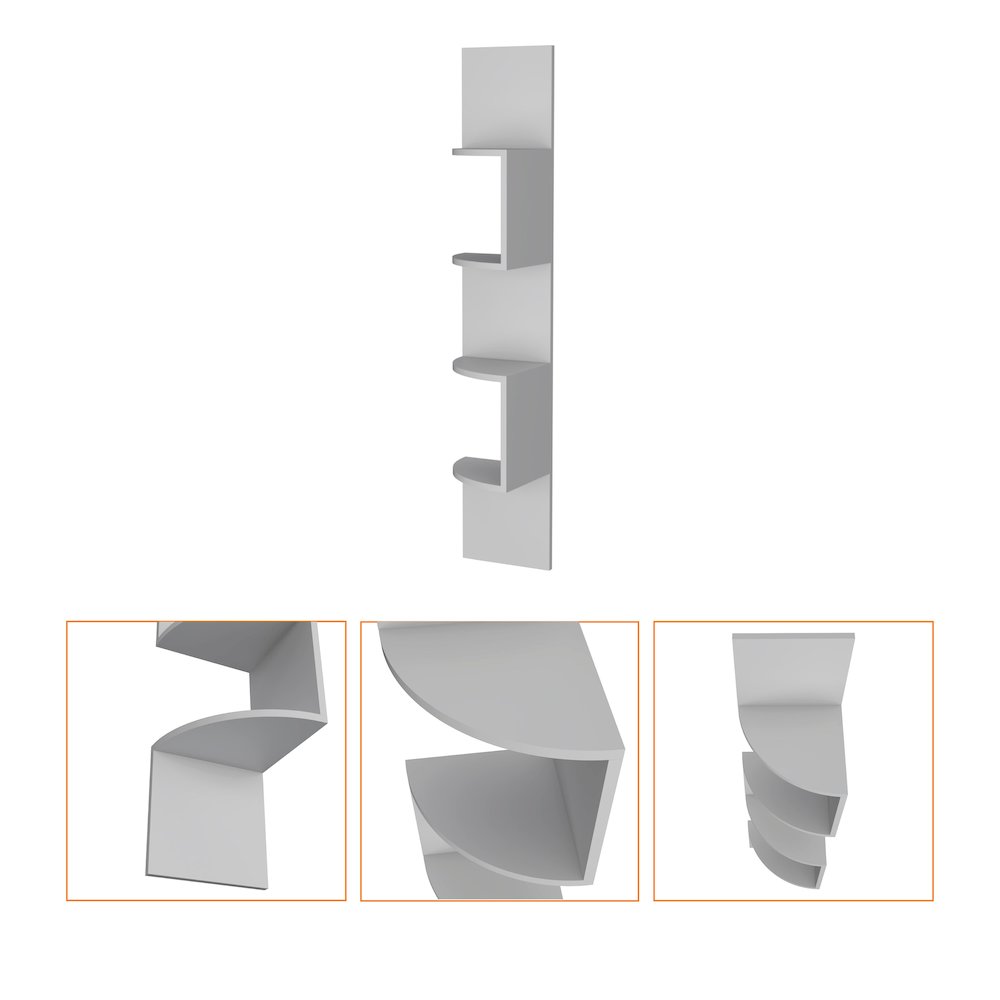 White Full-Wall Floating Shelf. Picture 3