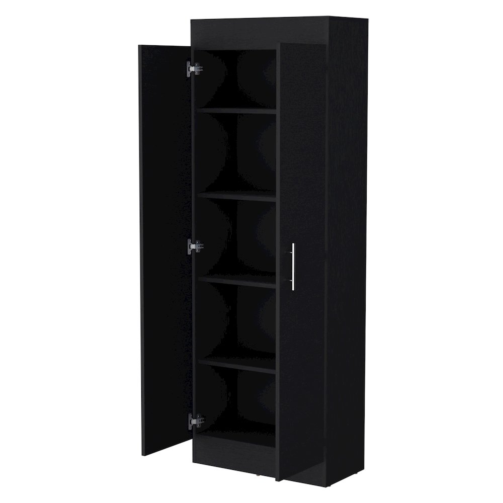 Black 5-Shelf Storage Pantry Cabinet. Picture 2