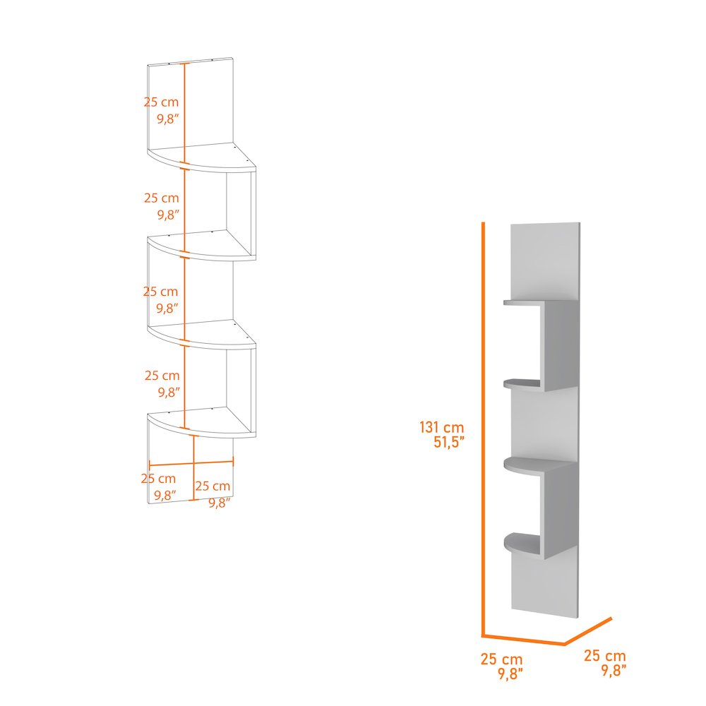 White Full-Wall Floating Shelf. Picture 6