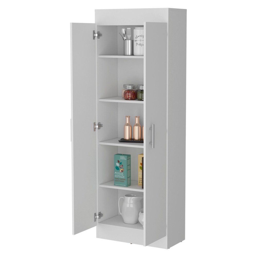 White 5-Shelf Storage Pantry Cabinet. Picture 3