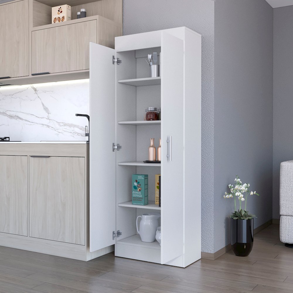 White 5-Shelf Storage Pantry Cabinet. Picture 5