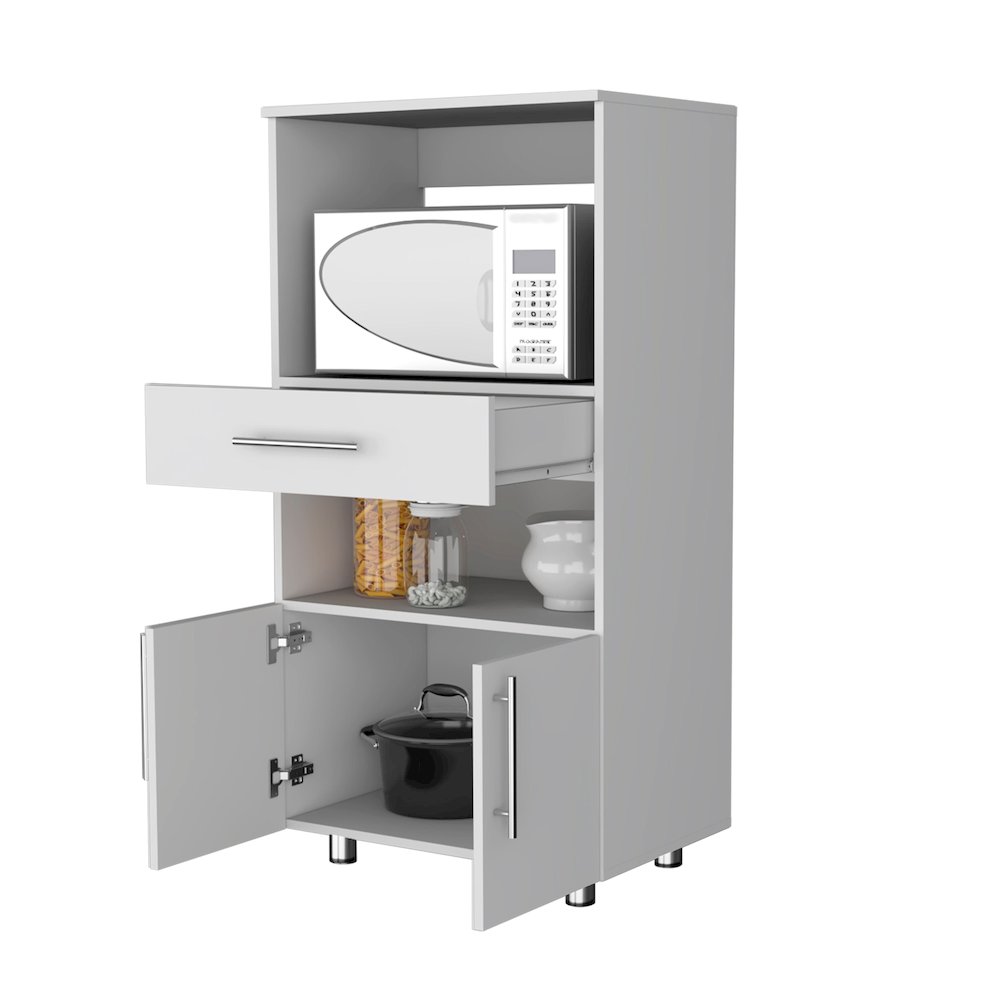 White Pantry Cabinet Microwave Stand. Picture 3