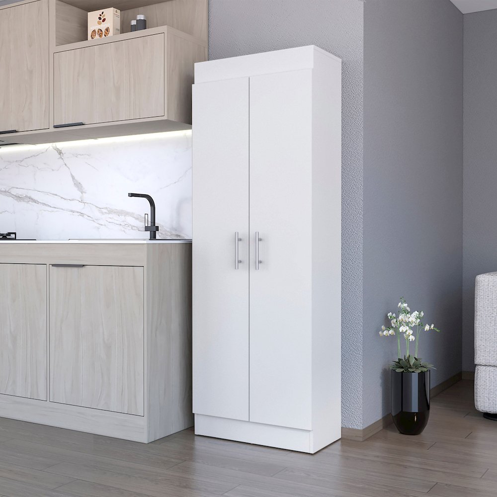 White 5-Shelf Storage Pantry Cabinet. Picture 4
