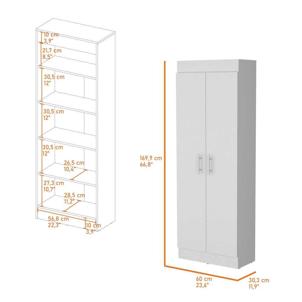 White 5-Shelf Storage Pantry Cabinet. Picture 6