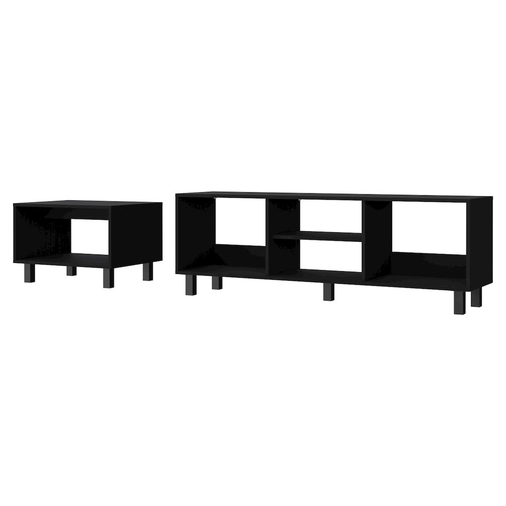 Black 2-Piece Living Room Set. Picture 1