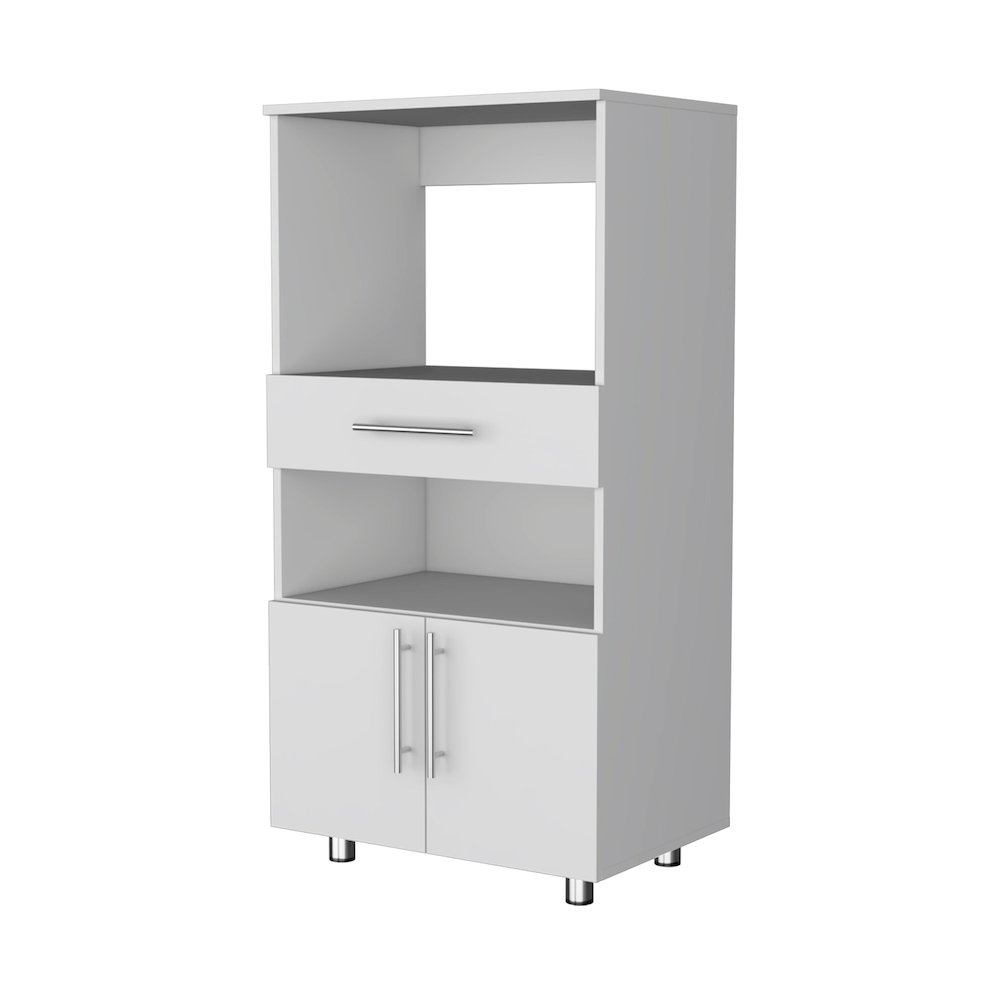 White Pantry Cabinet Microwave Stand. Picture 1