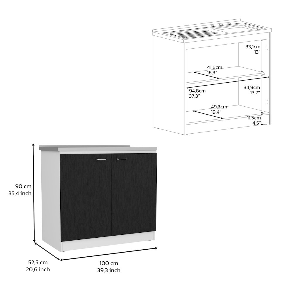 White and Black 2 Piece Kitchen Set. Picture 3