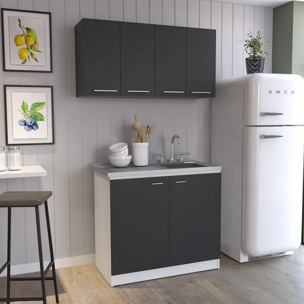 White and Black 2 Piece Kitchen Set. Picture 4