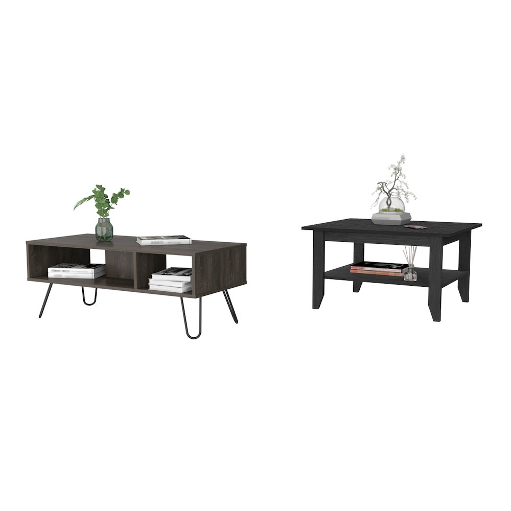 Black and Espresso 2 Piece Living Room Set. Picture 5