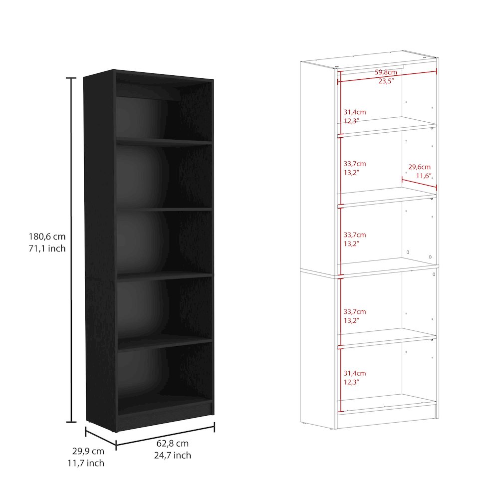 Black 2 Piece Living Room Set with 2 Bookcases. Picture 3